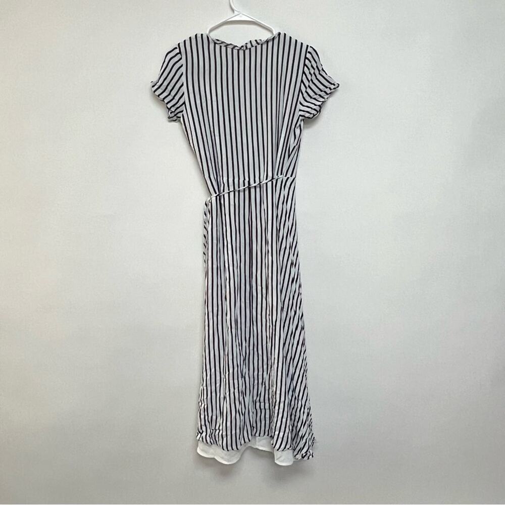 Bardot Adie Maxi Wrap Dress Black and White Striped Short Sleeve US 6 Small $119 - Picture 8 of 11